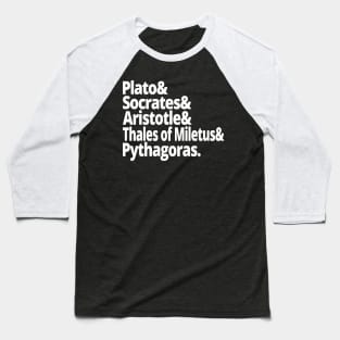 Ancient Greek Philosophers Plato Socrates Aristotle Pythagoras Thales of Miletus Baseball T-Shirt